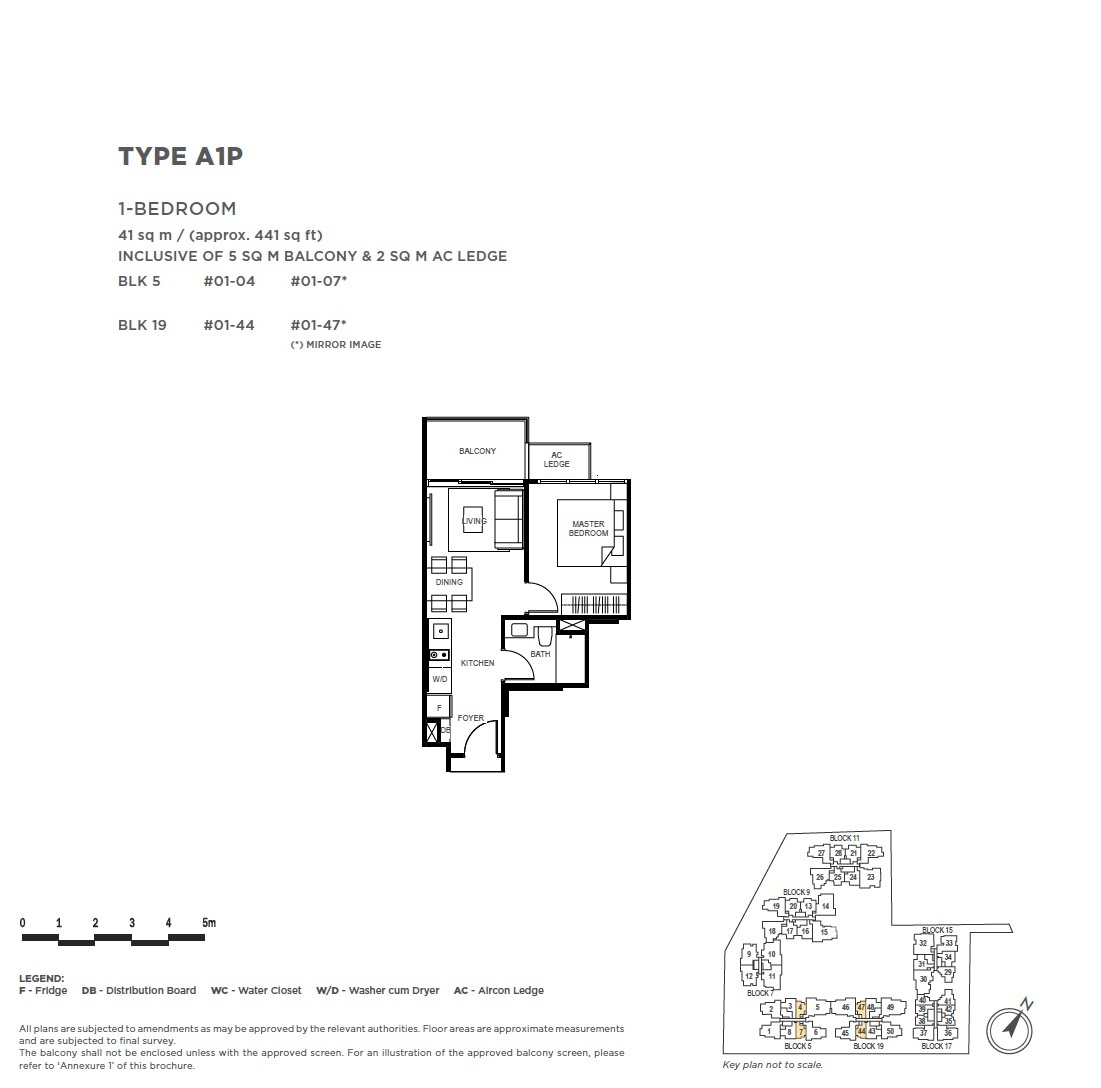 The Gazania 1 Bedroom Floor Plan 2
