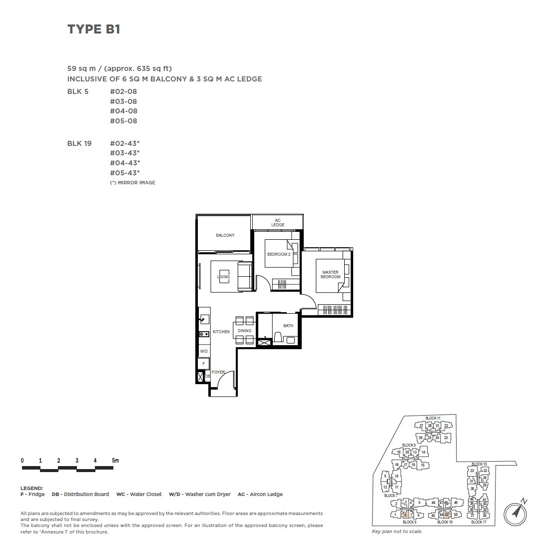 The Gazania 1 Bedroom Floor Plan 3